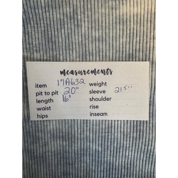 2/$30 Zara Medium Light Blue Ribbed Knit Long Sleeve Crop Top - Picture 9 of 12